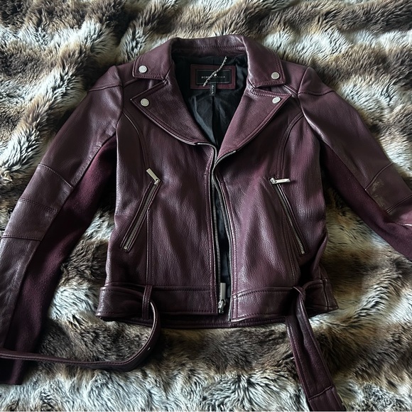 BCBG Real Leather Moto Jacket - Picture 2 of 4
